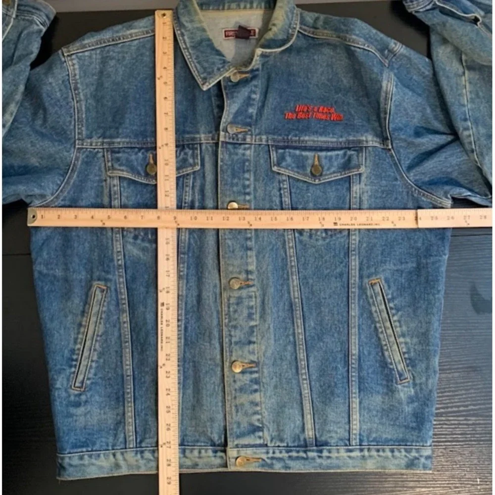 Vtg First Choice Nascar Cafe Smoky Mountains Embroidered Denim‎ Jacket Size XXL